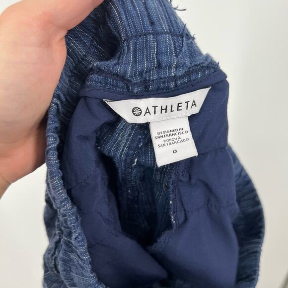 Athleta Cabo Linen Textured 4” Shorts Pull On Drawstring - Picture 4 of 6